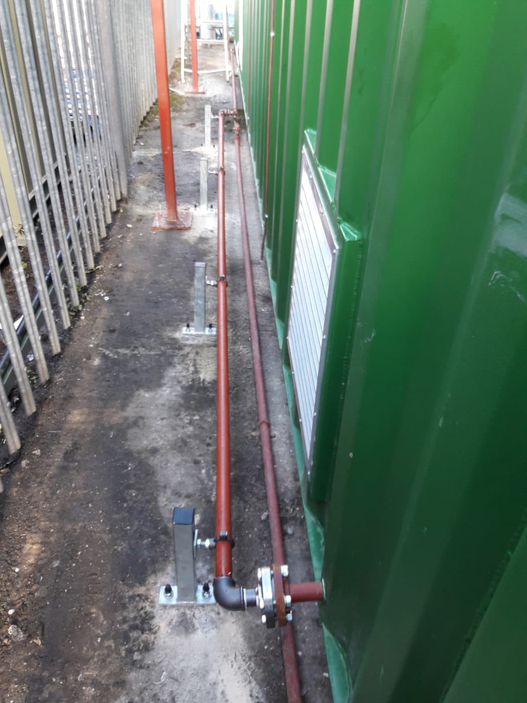 Containerised Commercial Steam Boiler - Oil Fuel Pipework