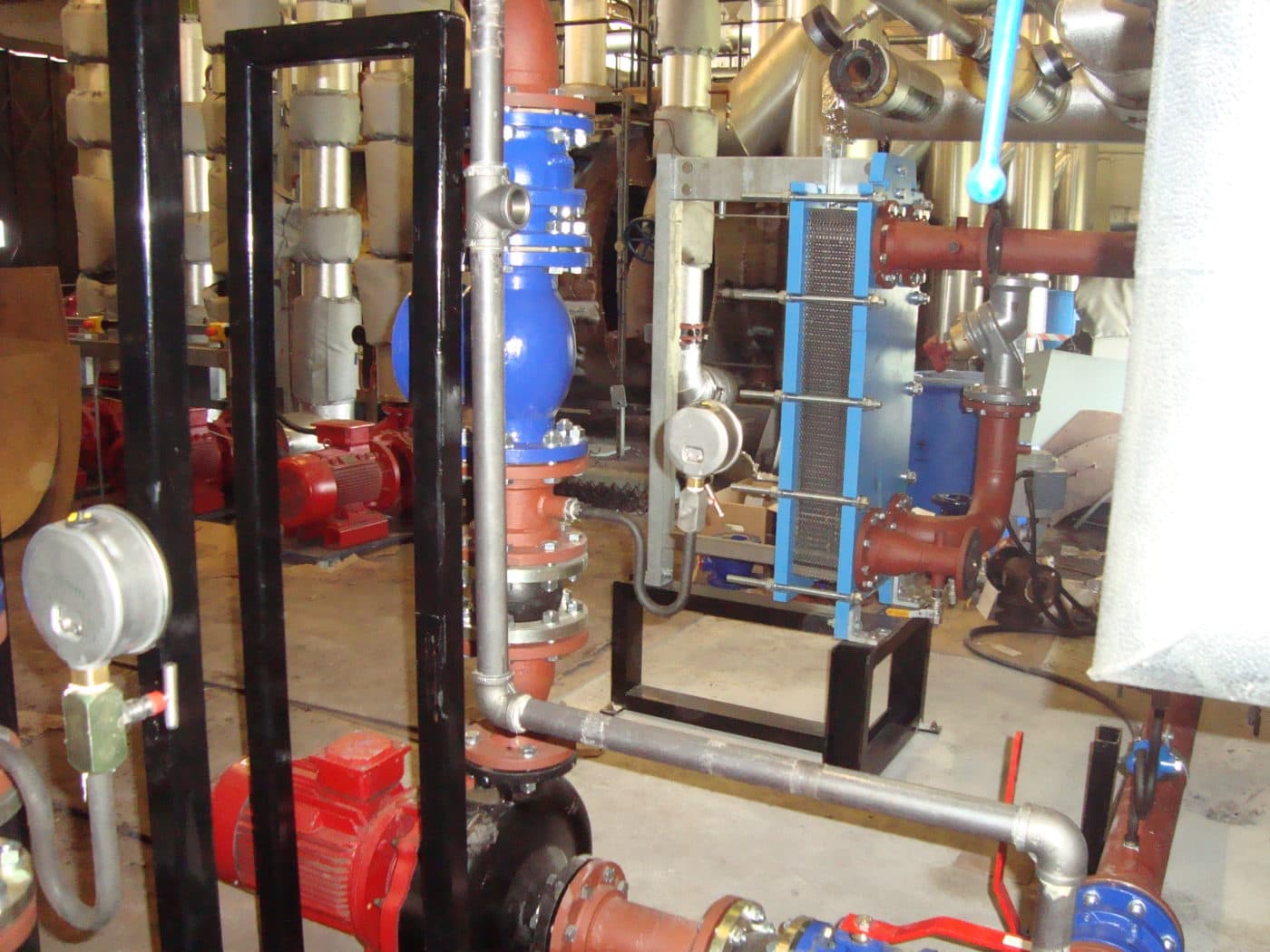 Heating Distribution Plant Room inc. Plate Heat Exchanger & Pipe Insulation - Hot Water - Government Facility